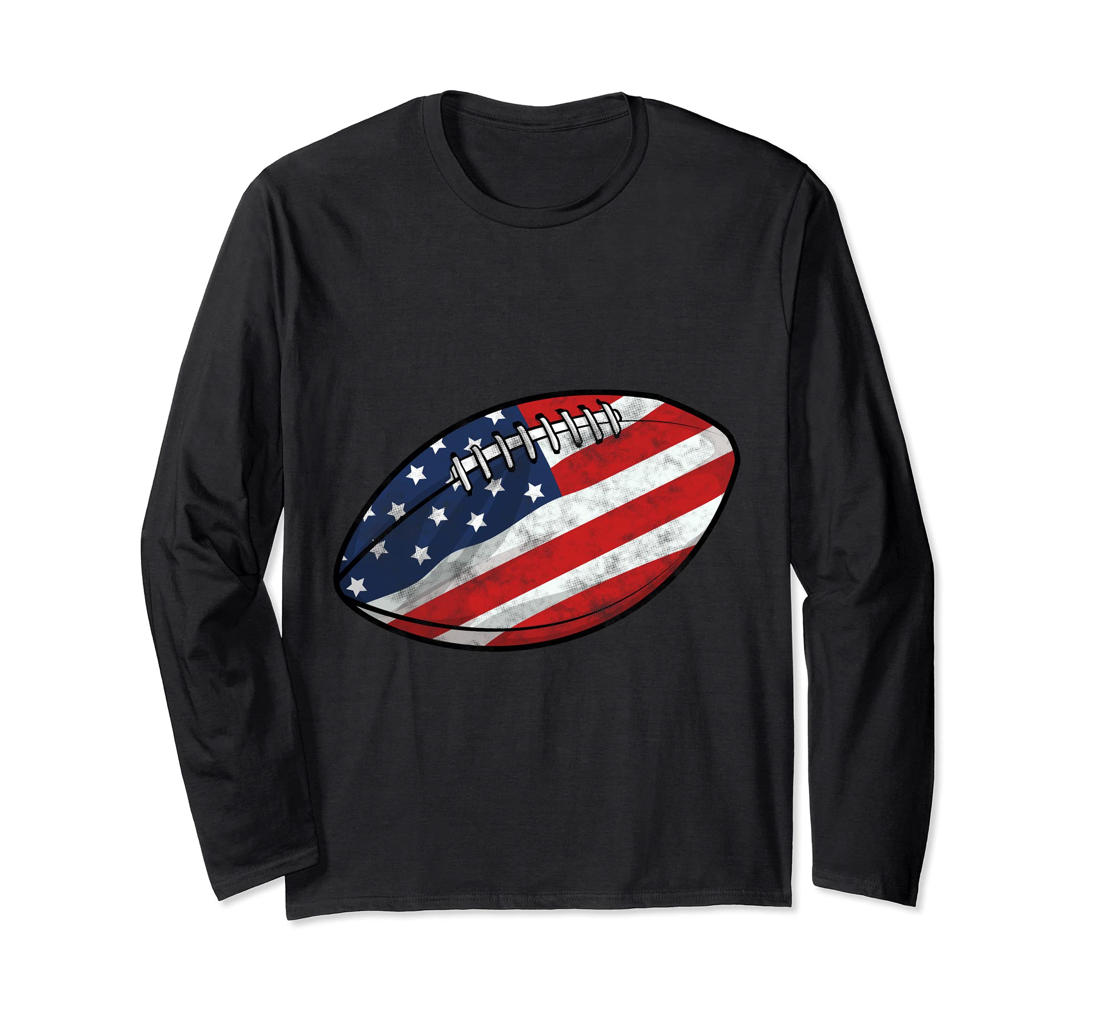 American Football USA Flag Long Sleeve T-Shirt