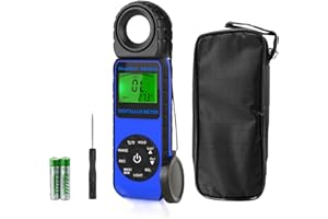 Digital Light Meter WapoRich RQ-881D Illuminance Tester w/Rotatable Sensor 1-400,000 Lux/FC for LED White Light, Plants, Phot