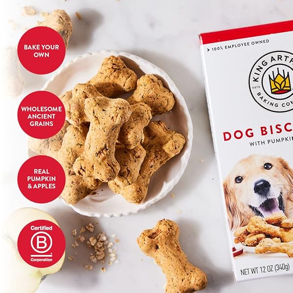 KING ARTHUR DOG BISCUIT MIX, PUMPKIN & APPLE, HOMEMADE DOG TREATS, 12OZ