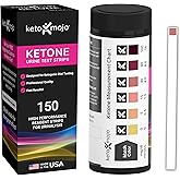 150 Ketone Urine Test Strips, App & Keto Guide eBook Included, Extra-Long for Easy Sampling, Urinalysis Test for Ketosis on K