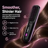 Baomaeyea Go Brush Pro UK Cordless Hair Straightener Brush 3 Temperatures view 5