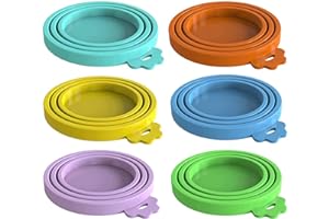 WANBAO 6 Pcs Food Can Lids, Pet Can Covers, Mix Color Light Blue, Light Green, Compact, Silicone, Microwave & Freezer Safe, 3 Sizes: 2.6", 2.8", 3.3" inches