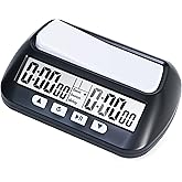 Generic Multifunctional Chess Clock, Professional Electronic Chess Timer, Portable Digital Chess Clock for Chinese Chess International Chess Board Go Game Gobang (Black)