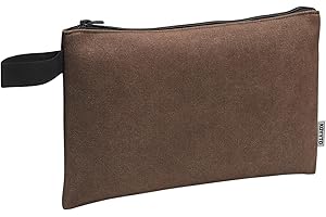 KOYYTO Canvas Tool Pouch with Zipper,Upgrade 16 oz Heavy Duty Small Tool Bag,Multipurpose Organizer Utility Tool Bag,for Tools,Office Supplies,Cosmetics,Stationary,Gifts,Brown