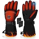PEKWZIZ Heated Gloves, 5V 6000mAh Rechargeable Heated Gloves for Men Women, Waterproof & Upgrade Non-Slip Electric Heating Gl