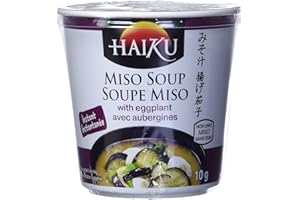 Miso Soup, with Eggplant, Haiku, Instant Soup Cup, Vegan & Non GMO, Authentic Japanese Ingredients, 10g