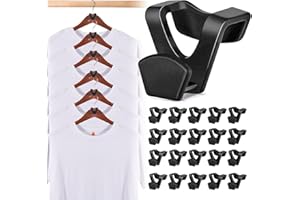 HOUSE DAY Space Saving Hanger Hooks 60 Pack, Black Clothes Hanger Connector Hooks, Heavy Duty Hanger Hooks Space Saver, Premi