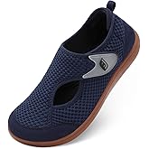 JOINFREE Mens Diabetic Walking Shoes Wide Toe Box, Adjustable Zero Drop Non Slip Sneakers, Breathable Knit Casual Shoes for Swollen Feet, Edema, Sensitive Feet, Elderly, Arthritis