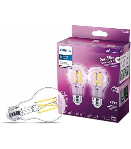 Philips 100W Equivalent LED A19 Frosted Glass Bulb, 5-Color Tunable White, Dimmable, EyeComfort Tech, 1-Pack