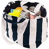 Bagelite 22'' 50L Large Beach Bag with Zipper, Extra Large Canvas Tote Bag for Women, Weekender Pool Bag