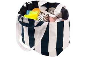 Bagelite 22'' 50L Large Beach Bag with Zipper, Extra Large Canvas Tote Bag for Women, Weekender Pool Bag