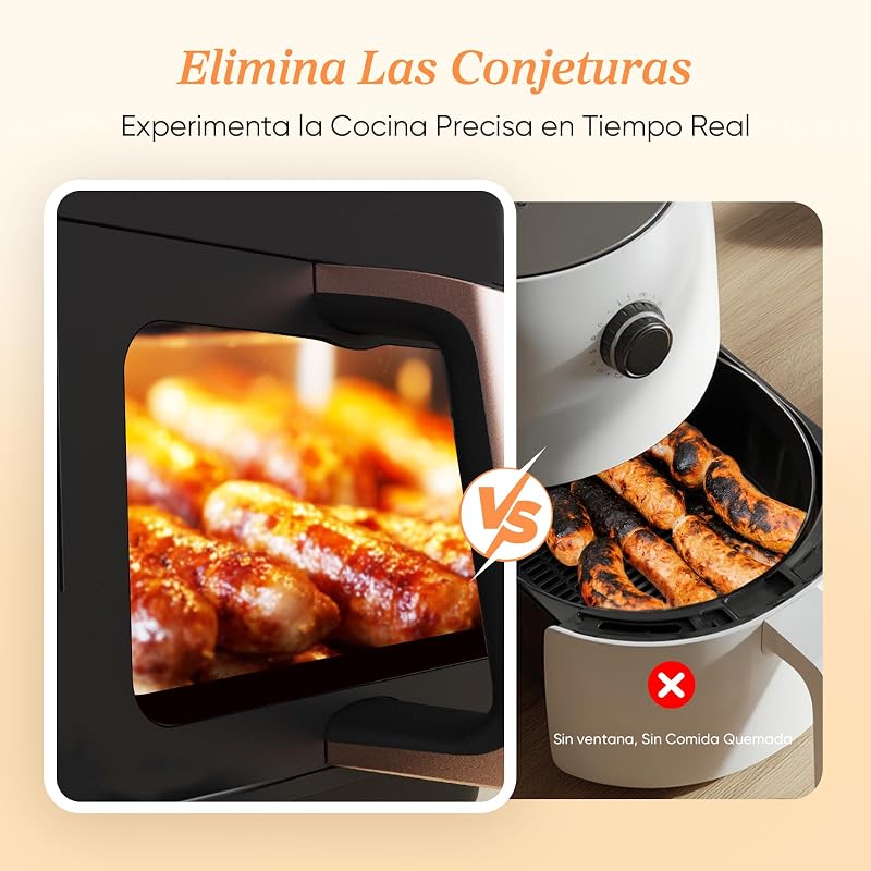 Fritadeira cosori air com cesta dupla fritadeira air 8,5l, capacidade adequada, mais saudável, acabamento sync, 2-4 pessoas, 10 em 1, 35-230 ℃, fácil de usar, rápido e crocante, interior em aço inoxidável, dourado