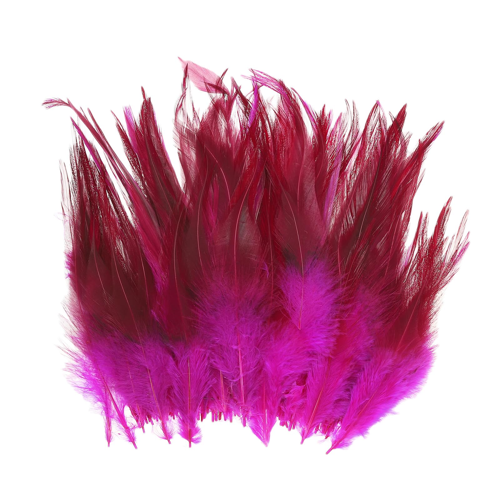 PATIKIL Saddle Hackle Rooster Feather 4-6", 100 Pcs Rooster Feathers Loose Hackle Feathers for Dream Catcher Earrings DIY, Rose Red