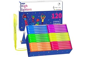 Btanadi Highlighters Assorted Colors, 120 Pack Highlighters Bulk : No Bleed & Dry-Quickly, Highlighter Set : Chisel Tip & 6 Bright Colors, Highlighter Markers for school | college | office supplies