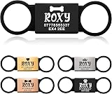 EDSG Dog Tags for Pets Engraved UK Slide On Personalised Silent ID Tag Black