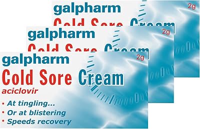 Galpharm Cold Sore Cream 2g - Pack of 3 for Lips & Face Treatment