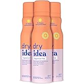 Dry Idea Fragrance-Free Dry Spray Deodorant & Antiperspirant for Women - Hypoallergenic for Sensitive Skin, 2X Longer Sweat Protection, 72Hr Sweat & Odor Protection, Womens Deodorant, 3.8 oz (3 Pack)