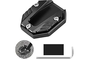 ComeWay Motorcycle Kickstand Pad, Motorcycle Side Stand Plate Extension Pad, Aluminum Alloy Motorcycle Kick Stand Shoes, Anti-Corrosion-Rust Foot Side Stand Extension Motorcycle Accessories (Black)