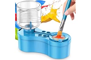 Paint Brush Cleaner, Upgraded 5-in-1 Painting Supplies with Drain and Brush Holder, Water Circulation Paint Brush Cleaner Too