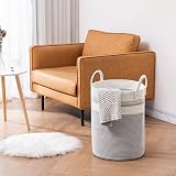 YOUDENOVA Cotton Rope Basket Large 58L 50cm x 38cm Grey with Handles view 7