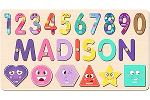 OELTTG Name Puzzle for Kids Personalized, Toddler Wooden Puzzles, Early Learning Toys for Baby, 1st Birthday Gifts, Personali
