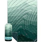 Rumpl Original Puffy Blanket - Warm, Water-Resistant Camping Blanket with 100% Recycled Synthetic Insulation, 52"x75", Original Puffy V2, Cascade Fade - Green