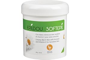 Epildou - Softepil cire tiède crémeuse avec azulène et vitamine E pour peau sensible, pour une hydratation optimale de la pea