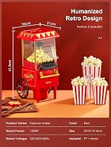 Reemix Popcorn Maker 1200W No Oil Hot Air Quick Popcorn Under 3 Minutes view 6