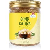 Ramaroma Gond Katira (Tragacanth Gum) &ndash; 100% Natural Edible Whole Crystal Rocks &amp; Flakes, Ayurvedic Body Coolant for Summer Drinks, Falooda, Desserts, Gut Health &amp; DIY Skin Face Packs| Available in different variants (8.8 oz)