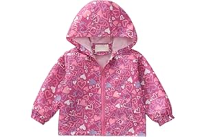 Baby Boys Girls Hooded Dust Coat Cute Cartoon Rain Jacket Zip Up Windbreaker Coats Lightweight Outerwear Clothes