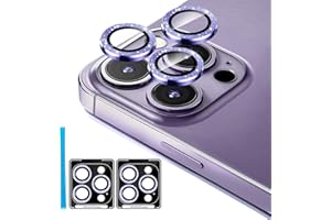 Jeluse [3X2 Pack] Camera Lens Protector for 14 Pro Max for 14 Pro, 9H Tempered Glass Screen Protector Cover [Alignment Kit Eazy installation] Metal Individual Ring