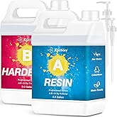 JDiction 1 Gallon Epoxy Resin, Clear Casting Self-Leveling Low Viscosity Bubble-Free Resin and Hardener Kit for Jewelry Making, Flowers, Coasters, Table Top and Wood Crafts
