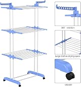 HOMIDEC 4-Tier Foldable Clothes Drying Rack Stainless Steel 172cm H view 4