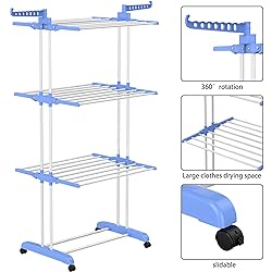 HOMIDEC Clothes Drying Rack, Large 4-Tier Foldable