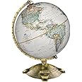 Replogle Allanson, Antique Ocean, National Geographic Cartography, Up-to-Date and Detailed, Desktop Globe, Raised Relief, Antique Plated Die-Cast base (12"/30cm diameter)