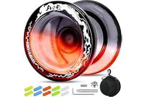 7YO Responsive Yoyo AOE /Professional Trick Yoyo for Kids Beginner, Unresponsive Yo-yo Plastic Fingerspin Trick Yo Yo with 10 Strings, Case Bag (Orange Black)