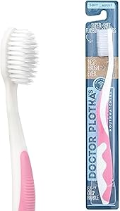 MOUTHWATCHERS Manual Soft Toothbrush for Adults, Ultra CleanToothbrush with Flossing Bristles, Good for Sensitive Teeth and G