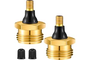 Ceoighe 2 Pcs Brass Blow Out Plug for RV Antifreeze, Air Hose Compatible with Schrader Valve to Blow Out RV Water Lines, Winterization Valve for Campers, Motorhomes and Travel Trailers