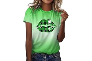 CGGMVCG St Patricks Day Shirt Women Fashion Casual Top Shirt Short Sleeve Round Neck Printed Tshirt St Patricks Day Clothing