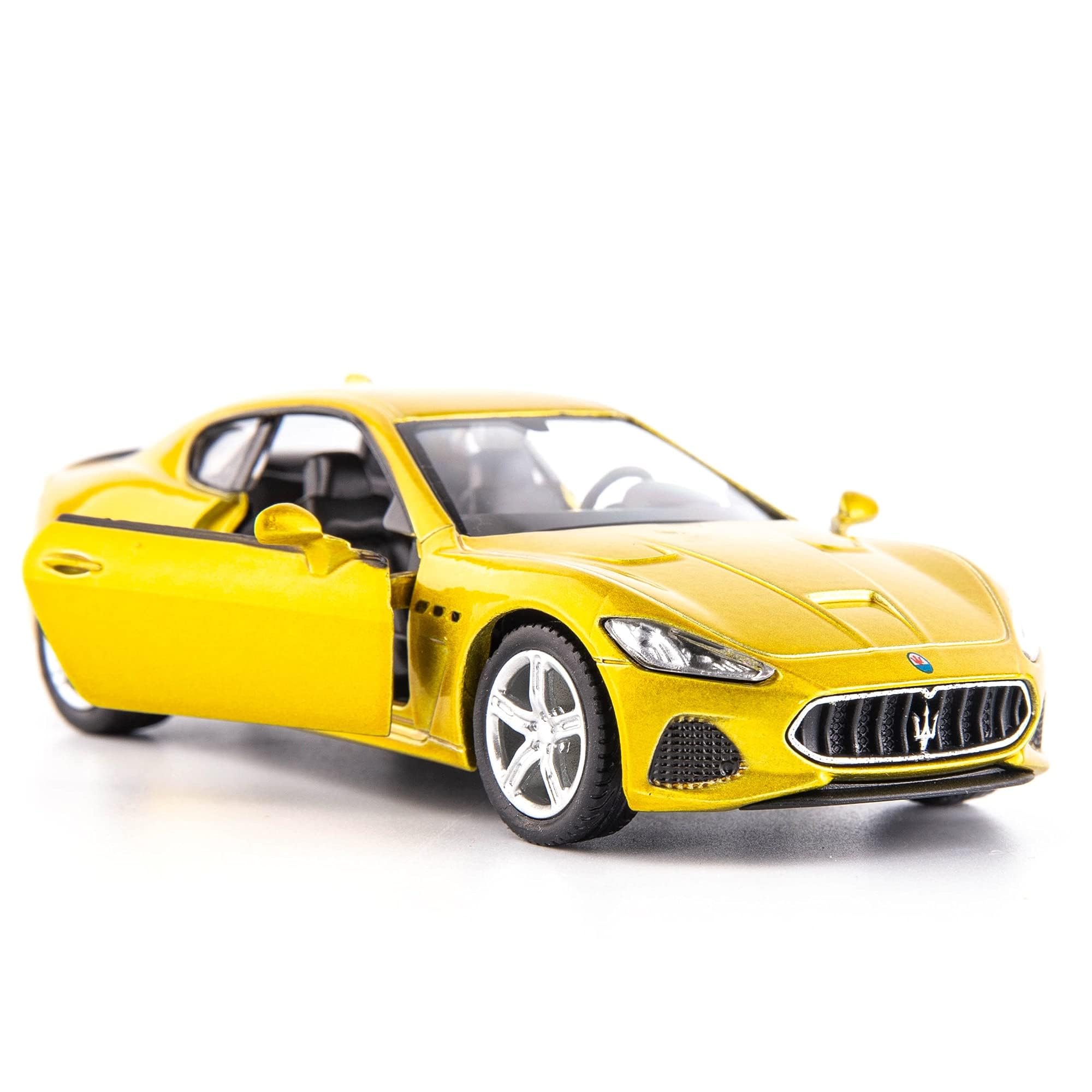 imtfzct 1/36 Scale Maserati GT Casting Car Model, Zinc Alloy Toy Car for Kids, Pull Back Vehicles Toy Car for Toddlers Kids Boys Girls Gift (Gold)