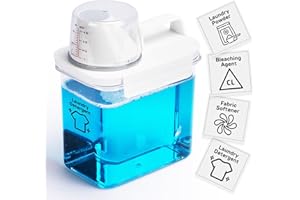 BIKKII Laundry Detergent Dispenser-1 Pack, 37 oz Detergent Dispenser with 4 Removable Labels, Laundry Soap Dispenser for Laundry Room Organization and Storage, BPA Free & PET Plastic Clear