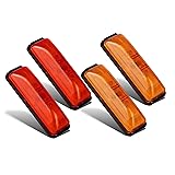 Partsam 4pcs Thin Line Amber/Red 4LED Side Marker
