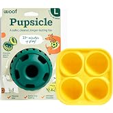 WOOF Pupsicle Dog Treat Toy with Silicone Treat Tray for Dogs 25-75 lbs | Pupsicle toy for medium/large dogs, silicone treat tray, homemade frozen treats, easy-fill design, low-mess play