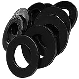 M22 Carbon Steel Flat Washer, Black Oxidized Alloy