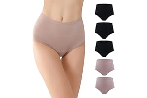 BATTEWA Washable Absorbency Incontinence Regular Underwear for Women, Reusable Leak Proof Protection Panties for Bladder Leakage(Black-Blush, 2X-Large, 5 Pack)