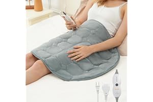 Drewin Weighted Heating Pad for Relax and Calm, Velvet-Soft 7 lbs Electric Lap Blanket for Neck Shoulders Back, Washable Warm Weighted Lap Blanket with 4 Heating Levels, 24" x 29", Grey