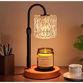 Walnut Candle Warmer Lamp with Timer, Birthday Gifts for Women, Room Decor | Adjustable Height for Most Jar Candles, 4 Dimmab