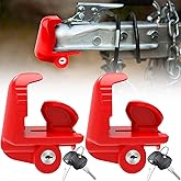 Trailer Hitch Lock 2 Pack-Keyed Alike for 1-7/8", 2", 2-5/16" Couplers, Red | Anti-pry core, rust-resistant. Red finish. Includes 4 identical keys &ndash; all open both locks.