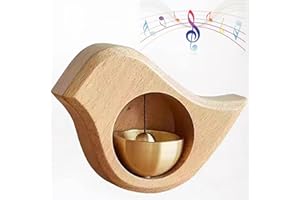 Desricy Shopkeepers Bell for Door Opening Magnetic Wood Doorbell with Brass Bell Door Chime for Entrance, Wall, Store, Wardrobe, Fridge