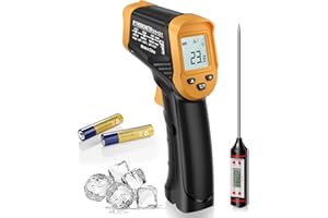 Eventek Infrared Thermometer Gun, Laser Thermometer Temperature Gun -58°F to 1112°F, IR Temp Gun for Cooking, Pizza Oven Accessories, Griddle, AC, Barbecue, Air Thermometer, Kitchen Cooking,Meat